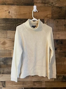 Land's End High Neck Girl's Cream/Ivory Sweater Size L 14/16 EUC Warm Cozy Soft - Picture 1 of 5