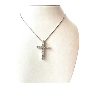 14k Yellow Gold 2.88 Carat H - I, SI Diamond Cross Pendant 16" Necklace by UD - Picture 1 of 16
