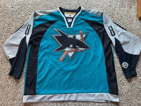 Vintage rare 1990s Teemu Selanne #8 San Jose Sharks KOHO Jersey XXL Cover