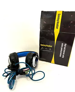 NIB Gaming Headset Wired Blue 40 Stereo Subwoofer Surround Sound - Picture 1 of 5