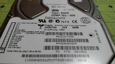 IBM 59H6592 UltraStar 9LP 9.1GB 9GB, 68-pin SCSI Differential DGHS-09X - Tested - Image 1 of 4