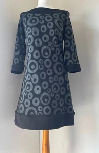 SANDRA DARREN Shift Dress 3/4 Sleeves Boat Neck Geometric Design - UK12 - Picture 1 of 12