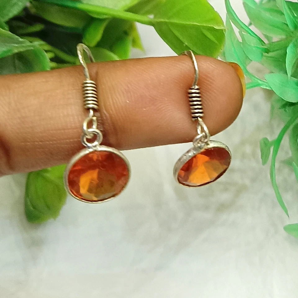 Pendientes de plata de ley 925 con piedras preciosas de topacio Foto 1 de 1