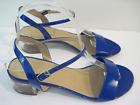 Sesto Meucci Blue Patent Leather Sandals Sling Back  Italy Size 37 Us 7 M