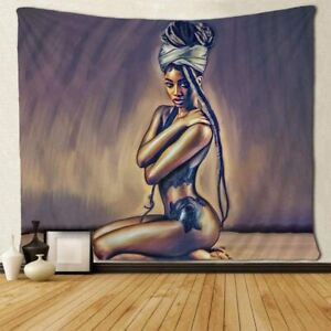 Black Women Girl Art Tapestry Sexy Lady Tapestries Wall Hanging Hippie Art
