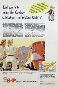 Stampa annuncio VINTAGE ANNI '50 ~ Southern Pacific Lines ~ Treni più moderni d'America - Foto 1 di 1