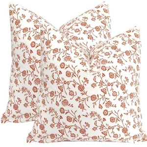 Floral Pillow Covers Vintage Flowers Cushion Covers Throw Pillow Covers Set of 2 - Picture 1 of 49