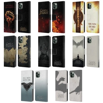 OFFICIAL HBO GAME OF THRONES KEY ART LEATHER BOOK CASE FOR APPLE iPHONE PHONES - Image 1 of 4