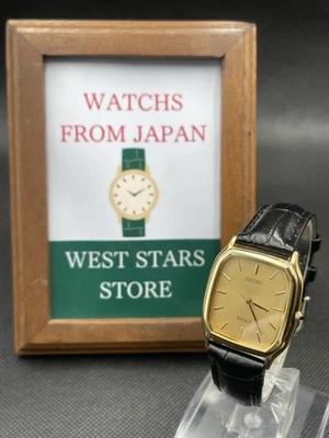 [Почти как новый] Винтажные золотые квадратные кварцевые мужские часы Seiko Dolce 5E31-5B30 ЯПОНИЯ - Изображение 1 из 4