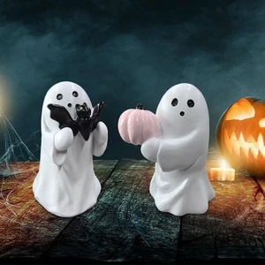 2 Pieces Ghost Statues Halloween Decoration for Indoor Bookshelf Living Room - Picture 1 of 7