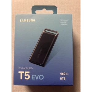 SAMSUNG T5 EVO 8TB Portable SSD (MU-PH8T0S/WW) New - Photo 1/2
