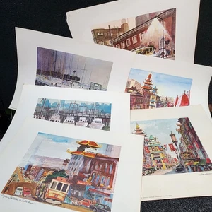 Lot 6 California Savings Floyd Hildebrand Kunstdrucke 15x11,25" San Francisco Vintage - Bild 1 von 23
