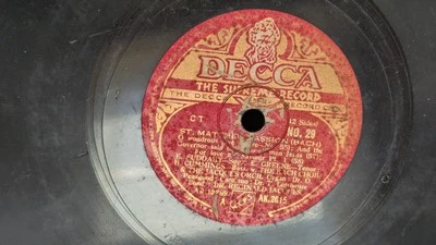 JS BACH St MATTHEW PASSION Final Chorus VG+ England 1948 DECCA AK.2015 R.Jacques - Image 1 of 4