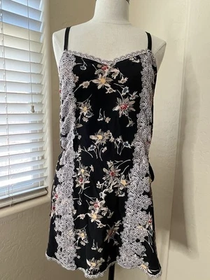 ANNA SUI Womens 4 Dress Silk Floral Side Tie Lace Front Detail - Image 1 of 4