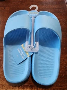 Sun & Sky Women’s Slide Sandal Size 9/10 Baby Blue Color New - Picture 1 of 8