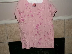 Top floral bordado rosa Johnny Was talla M - Imagen 1 de 2