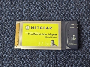 Netgear CardBus Notebook Adapter 10/100Mbps Fast Ethernet FA511 32-Bit - Picture 1 of 5
