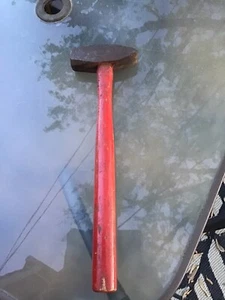 Plumb 1 lb 10 Oz Straight Cross Peen Hammer Blacksmith Red Handle Vintage - Picture 1 of 6