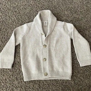 Baby B’Gosh Size 3T Cardigan Boys Beige Wool Blend Sweater Soft Warm Dressy - Picture 1 of 9