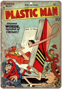 Plastic Man Vintge Comic Book Art 12" x 9" Reproduction Metal Sign J292 - Picture 1 of 1