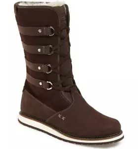 NEW HELLY HANSEN Womens Hedda Lace-Up Leather Cold-Weather Boot US 8 Coffee Bean - Picture 1 of 13