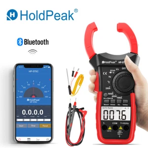 HoldPeak Clamp Multimeter Auto Range AC DC Meter Tester 4000 Count for Phone APP - Picture 1 of 9