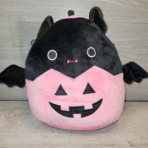Squishmallows Halloween Emily the Bat In Pink Pumpkin Jack-O-Lantern 12" NWT NEW - Picture 1 of 6