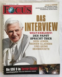 Focus vom 22.11.2010 mit Papstinterview - Bild 1 von 2