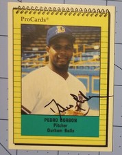 1991 ProCards #1538	Pedro Borbon (Durham Bulls/Braves) autographed baseball card