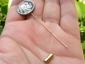 Authentic Buffalo Indian Nickel coin stick pin brooch long needle - Picture 1 of 6
