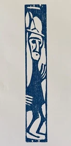 CHRISTIAN ROHLFS: SCHMALES MÄNNCHEN ORIGINAL-HOLZSCHNITT 1921 WERKVERZ. VOGT 137 - Picture 1 of 2