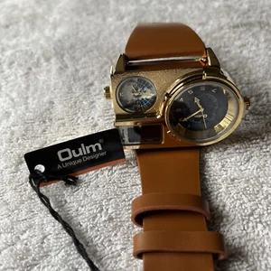 Oulm Brown Golden Men’s Sports Watch 5026D-J - Picture 1 of 8