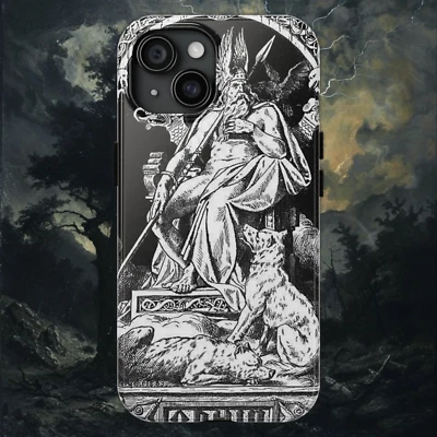 Odin Watches The World From Hlidskjalf - iPhone Case - Norse Viking Mythology - Image 1 of 4