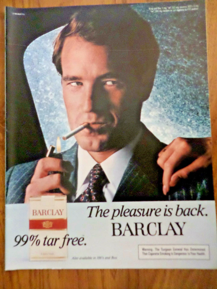 Barclay Cigarettes Ad 1981 The Pleasure is Back   Foto 1 de 1