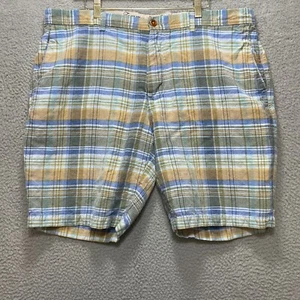 TOMMY BAHAMA Linen Blend Plaid Shorts Mens 40 Relax Fit Summer Beachwear Resort - Picture 1 of 8