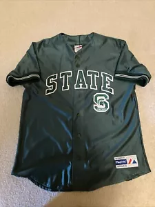 VTG Michigan State Spartans Majestic Baseball Jersey L Large - Picture 1 of 5