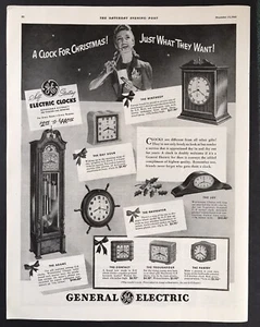 Relojes General Electric para Navidad Original 1941 Anuncio - Imagen 1 de 1