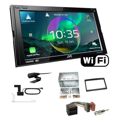 JVC Autoradio WiFi Apple CarPlay Android für Peugeot 307 2001-2009 in schwarz - Bild 1 von 4