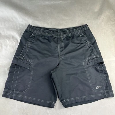 Bañador Reebok Mediano 34 X 8 Hombre Negro Carga Pantalones Cortos Cordón Usado #10 Foto 1 de 4