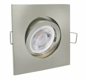 Foco empotrable LED 5W 9 SMD GU10 + marco cuadrado hierro cepillado giratorio - Imagen 1 de 5