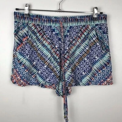 Шорты хиппи BeBop женские с цветочным узором размер большой передние карманы - Изображение 1 из 4