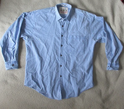 Concept WW Blue Striped Long Sleeve Button Up Shirt Size M USA Made 100% Cotton - Image 1 of 4