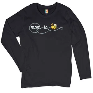 Mom to Bee Women's Long Sleeve T-shirt Pregnancy Announcement Mother's Day - Picture 1 of 29