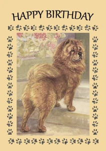 CHOW CHOW HUND GEBURTSTAGSGRÜSSE NOTIZKARTE - Bild 1 von 1