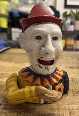 Vintage Multicoloured Metal Clown Money Box - Image 1 of 4