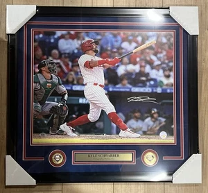 Kyle Schwarber Philadelphia Phillies Signed Autograph 16x20 Photo Framed PSA COA - Picture 1 of 5