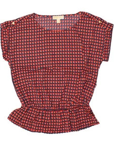 MICHAEL KORS Womens Blouse Top UK 16 Large Red Geometric Polyester CJ48 - Picture 1 of 3