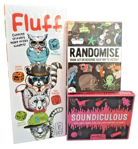 Fluff + Soundiculous + Randomise (Fun Party After-Dinner Games x3) New - Picture 1 of 17