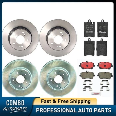 Комплект передних задних дисковых тормозных колодок дисковый тормоз ротор подходит для Mercedes-Benz C320 2001-2005 годов выпуска - Изображение 1 из 4