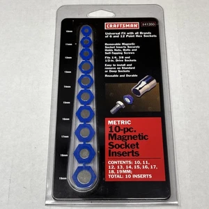 Sears Craftsman #9-41350 10-Piece Metric Magnetic Socket Insert Set New Sealed - Foto 1 di 4
